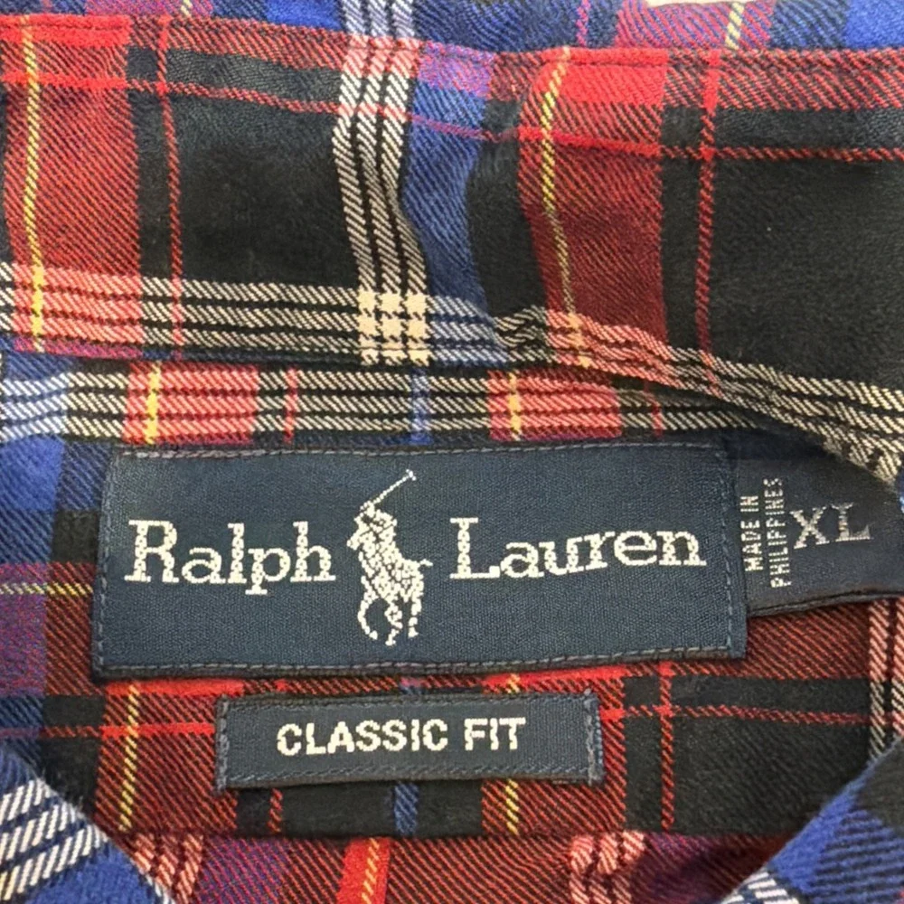 Polo Ralph Lauren shirt Mens XL Classic Fit Red Plaid Button Down Long Sleeve